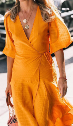 GANNI - Wilkie Seersucker Dress - Designer Dress hire