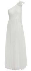 GINA BACCONI - Akira Spot Tulle Maxi Dress White - Rent Designer Dresses at Girl Meets Dress
