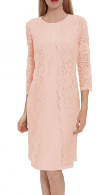 Gina bacconi pink outlet lace dress