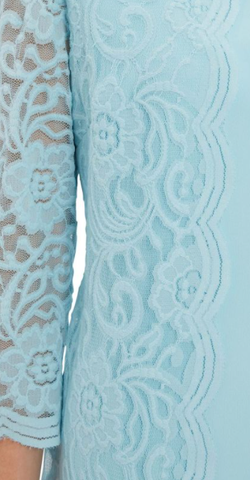GINA BACCONI - Clarabelle Lace Dress Blue - Designer Dress hire