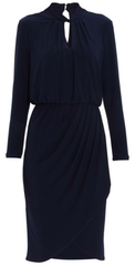 GINA BACCONI - Jeanlee Jersey Dress Navy - Designer Dress Hire