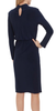 GINA BACCONI - Jeanlee Jersey Dress Navy - Designer Dress hire