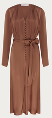GHOST - Meryl Dress Light Brown - Rent Designer Dresses at Girl Meets Dress