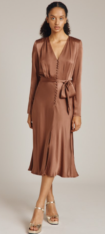 GHOST - Meryl Dress Light Brown - Designer Dress hire