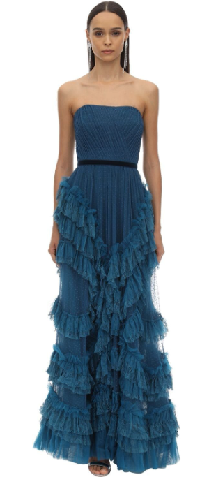 sachin and babi light blue dress MARCHESA Deep V-Neck Ruffle Midi Dress - Dresses & Skirts - Free Shipping main image 1