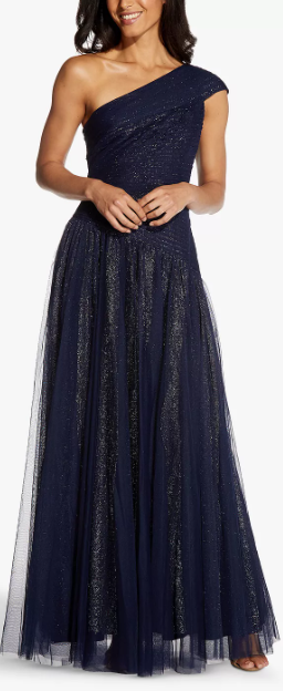 Shirred Tulle Gown Rent Adrianna Papell Girl Meets Dress