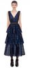 Self Portrait - Sequin Check Tiered Dress - Designer Dress hire