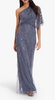 ADRIANNA PAPELL - Art Deco Shoulder Gown Blue - Designer Dress hire