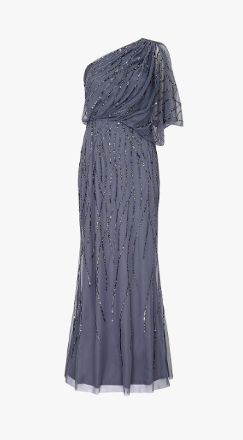 Art Deco Shoulder Gown Blue Girl Meets Dress