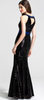 HOTSQUASH - Black Sequin Keyhole Gown - Designer Dress hire