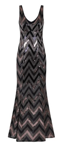 HOTSQUASH - Zig Zag Sequin Gown - Designer Dress hire