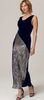 HOTSQUASH - Velvet Navy Pleat Dress - Designer Dress hire