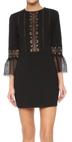 Self Portrait - Bell Sleeved Lace Dress - Designer Dress hire