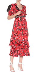 Self Portrait - Floral Printed Midi Dress - Rent Designer Dresses at Girl Meets Dress