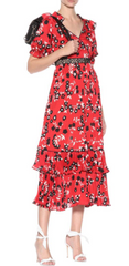 Self Portrait - Floral Printed Midi Dress - Designer Dress Hire