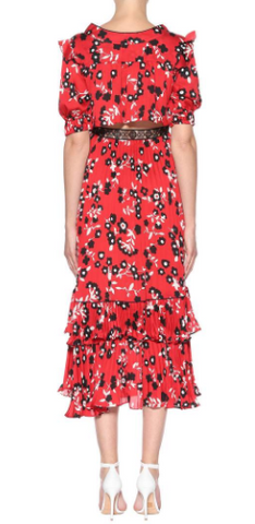 Self Portrait - Floral Printed Midi Dress - Designer Dress hire