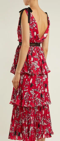 Self portrait red floral lattice lace dress cheap