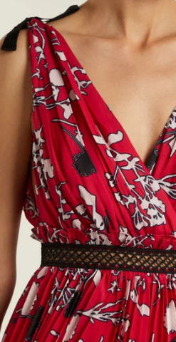 Self Portrait - Pleated Floral Midi Dress - Designer Dress hire