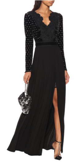 Self portrait black long sleeve dress discount