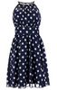 SWING - Spotted Navy Dress - Designer Dress hire