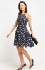 SWING - Spotted Navy Dress - Designer Dress hire