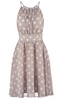 SWING - Spotted Taupe Dress - Designer Dress hire