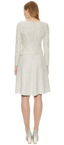 THE FOLD - Camelot Dress White Tweed - Designer Dress hire