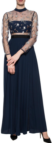 Self Portrait - Star Tulle Embellished Gown - Designer Dress hire
