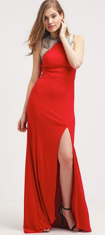 UNIQUE - Lipstick Red Gown - Designer Dress hire