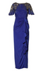 MARCHESA NOTTE - Blue Ruffled Tulle Gown - Designer Dress hire 