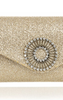 WILBUR AND GUSSIE - Alice Gold Glitter Clutch - Designer Dress hire