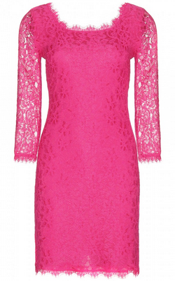 DIANE VON FURSTENBERG - Zarita Lace Dress Fuchsia - Designer Dress hire