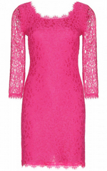 DIANE VON FURSTENBERG - Zarita Lace Dress Fuchsia - Rent Designer Dresses at Girl Meets Dress