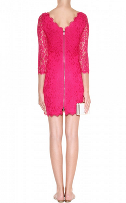 DIANE VON FURSTENBERG - Zarita Lace Dress Fuchsia - Designer Dress hire