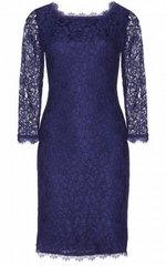 DIANE VON FURSTENBERG - Zarita Lace Dress Navy - Rent Designer Dresses at Girl Meets Dress