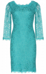 DIANE VON FURSTENBERG - Zarita Lace Dress Teal - Designer Dress Hire