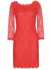 DIANE VON FURSTENBERG - Zarita Lace Dress Red - Designer Dress Hire
