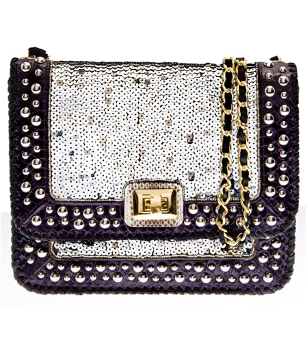Studded Sequin Satchel