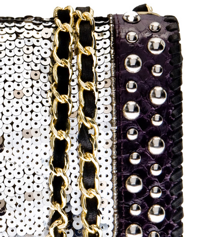 ANGEL JACKSON - Studded Sequin Satchel - Designer Dress hire