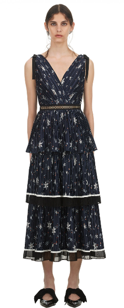 Self portrait tiered star print hotsell mini dress