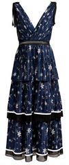 Self Portrait - Tiered Star Midi Dress - Designer Dress Hire