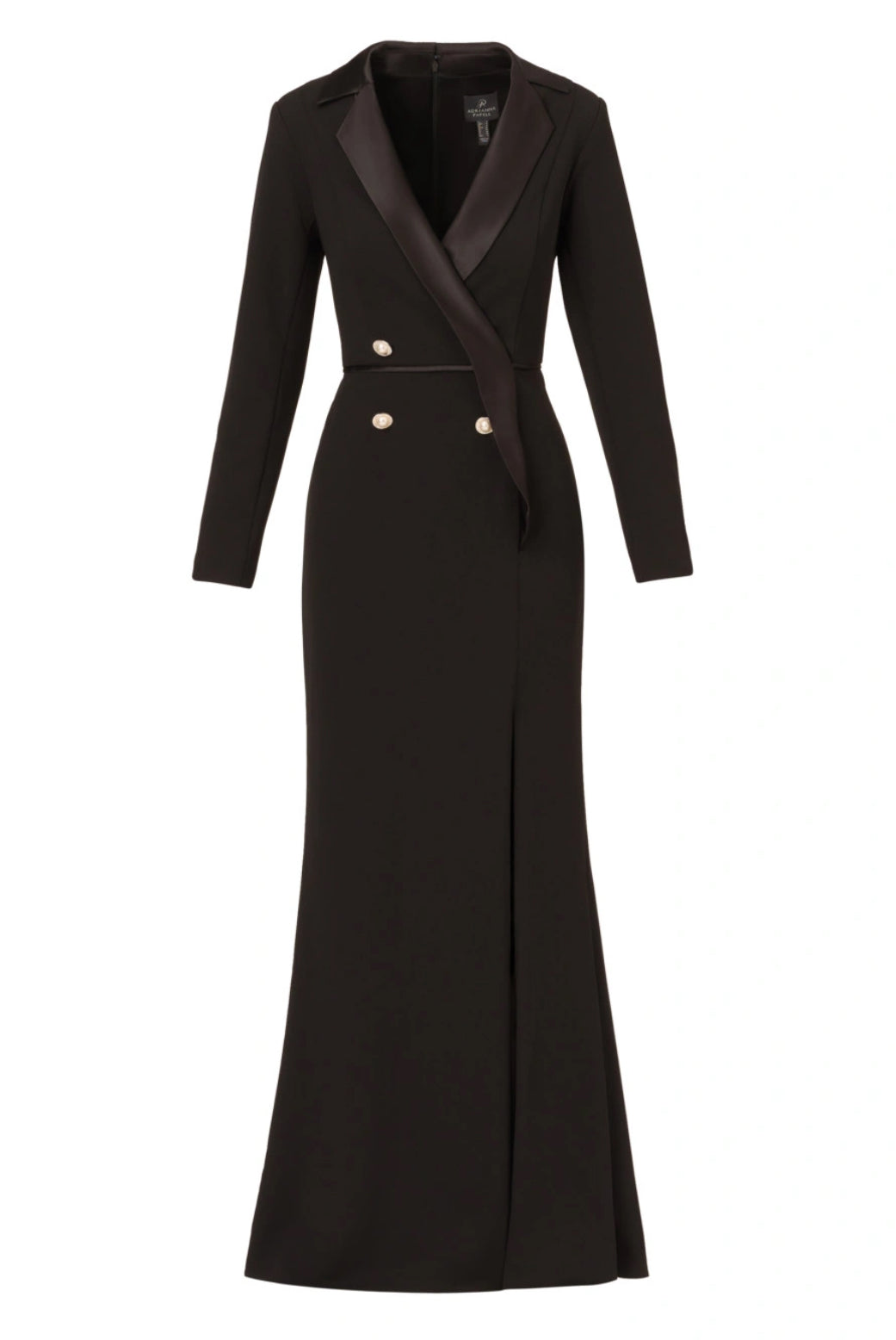 Tuxedo Gown With Jewel Buttons