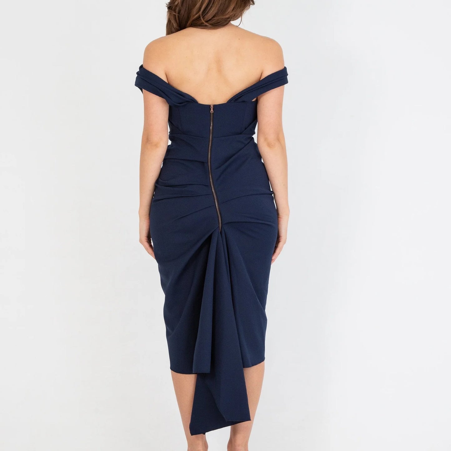 Sian Drape Dress Navy