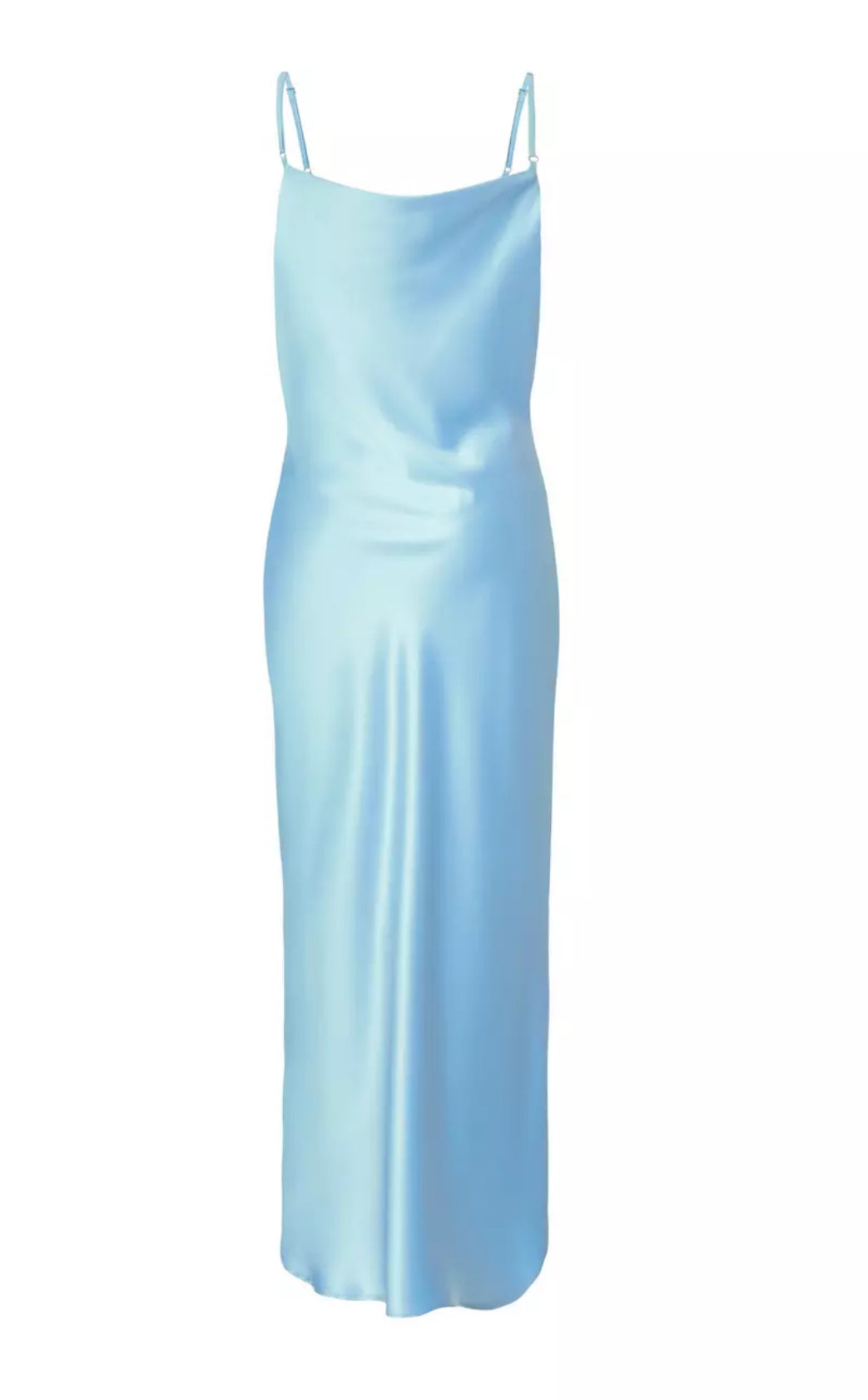 Light Blue Satin Midaxi Dress