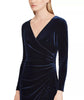 RALPH LAUREN - Navy Velvet Surplice Dress - Designer Dress hire