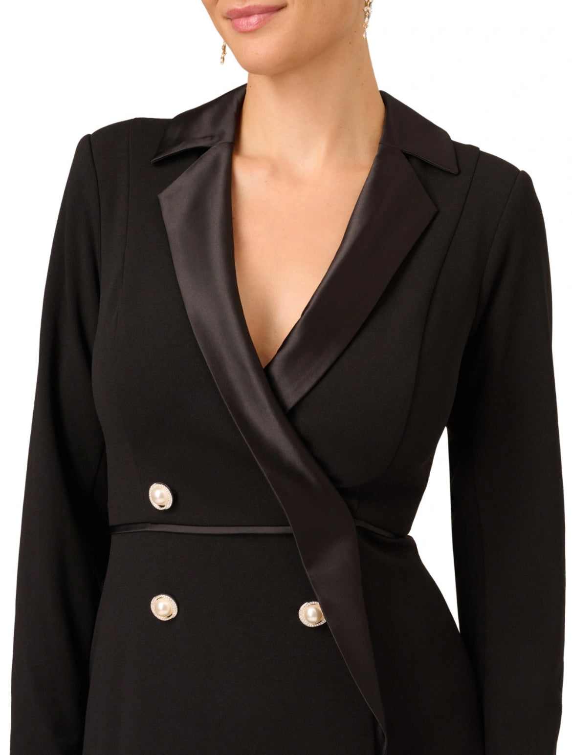 Tuxedo Gown With Jewel Buttons
