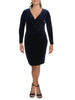 RALPH LAUREN - Navy Velvet Surplice Dress - Designer Dress hire