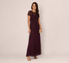 ADRIANNA PAPELL - Night Plum Floral Gown - Designer Dress hire