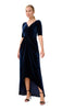 ADRIANNA PAPELL - Ruched Velvet Midnight Gown - Designer Dress hire