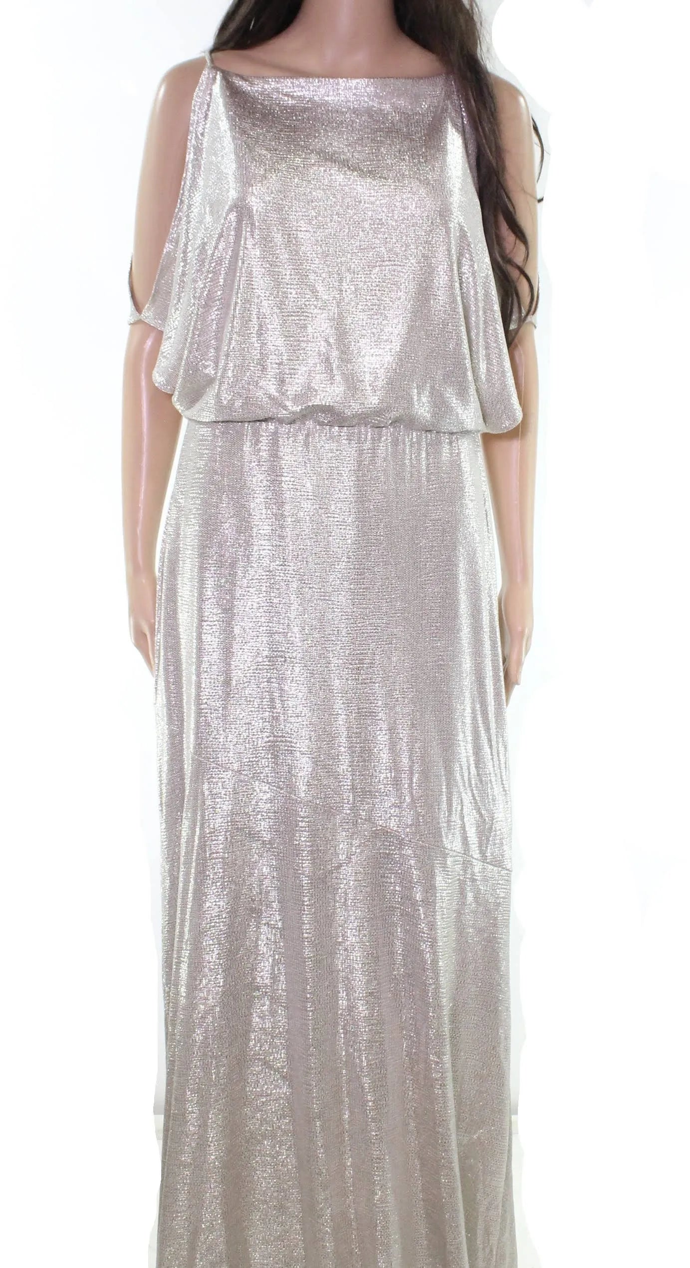 Metallic Cold-Shoulder Gown